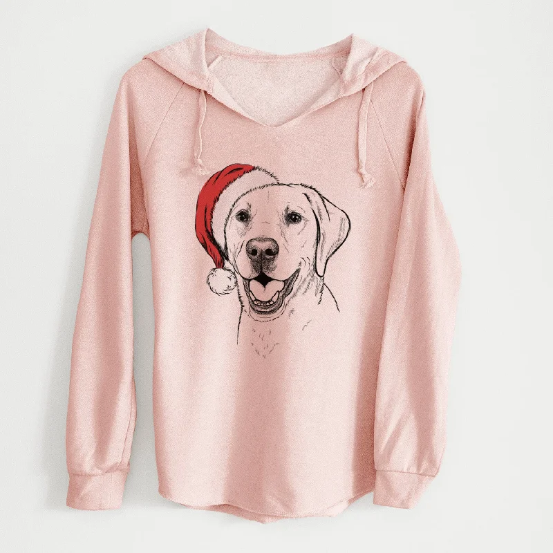 Santa Nate the Labrador Retriever - Cali Wave Hooded Sweatshirt Hoodie with Hem Elastic Stretchable Comfortable