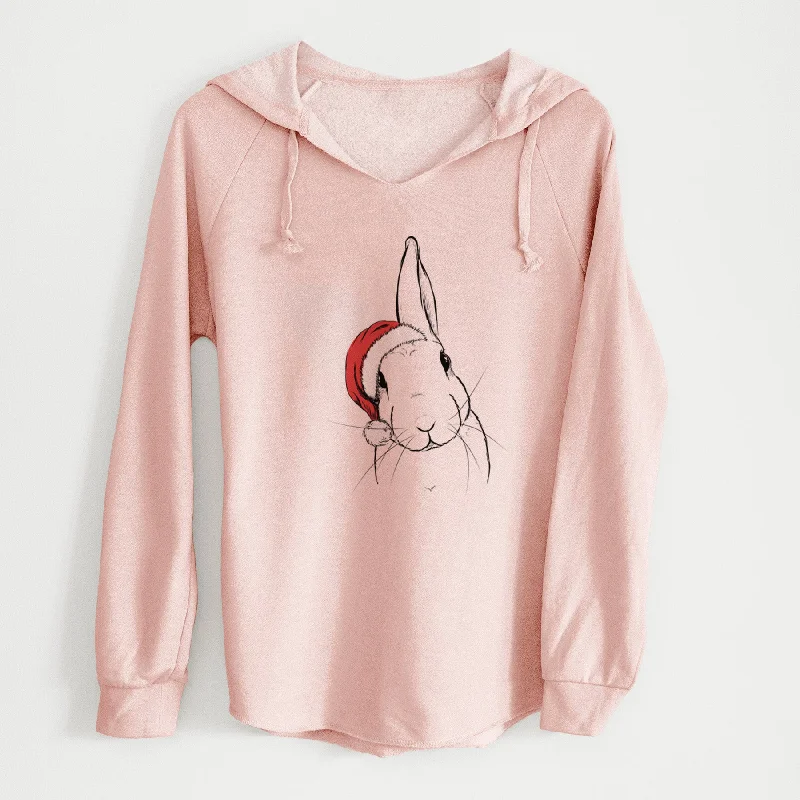 Santa Penny the Belgian Hare - Cali Wave Hooded Sweatshirt Hoodie with High-Low Hem Asymmetrical Trendy