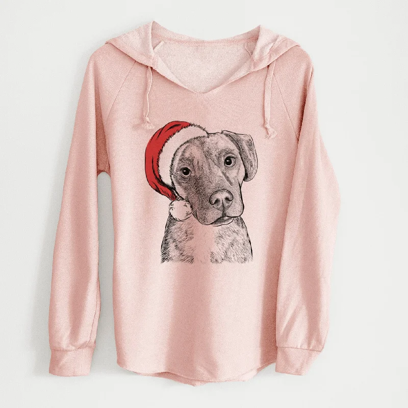 Santa Peyton Manning the Beagle Bulldog Mix - Cali Wave Hooded Sweatshirt Hoodie with Tied Waist Feminine Flattering