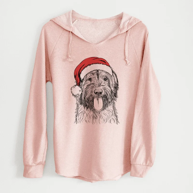 Santa Puig the Catalan Sheepdog - Cali Wave Hooded Sweatshirt Hoodie with Hem Contrast Bold Stylish
