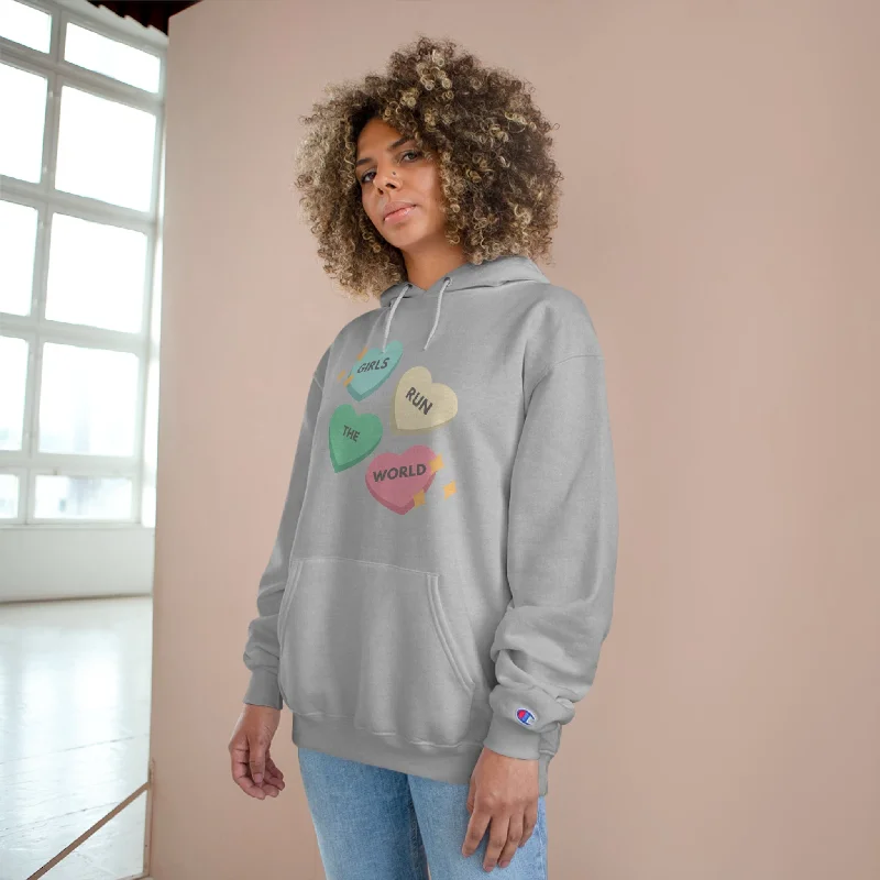 Girls Run the World - Womens Champion Hoodie Hoodie with Drawstring Waist Adjustable Fitted