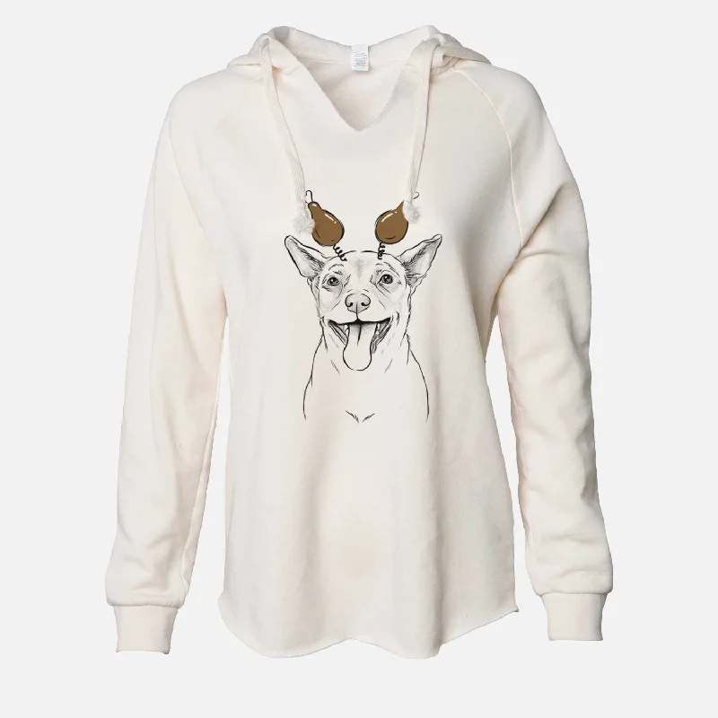 Thanksgiving Archie the Chihuahua Mix - Cali Wave Hooded Sweatshirt Hoodie with Hem Fringe Bohemian Relaxed