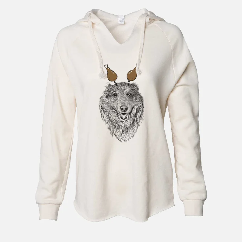 Thanksgiving Addie the Collie Mix - Cali Wave Hooded Sweatshirt Hoodie with Contrast Stitching Detailed Premium