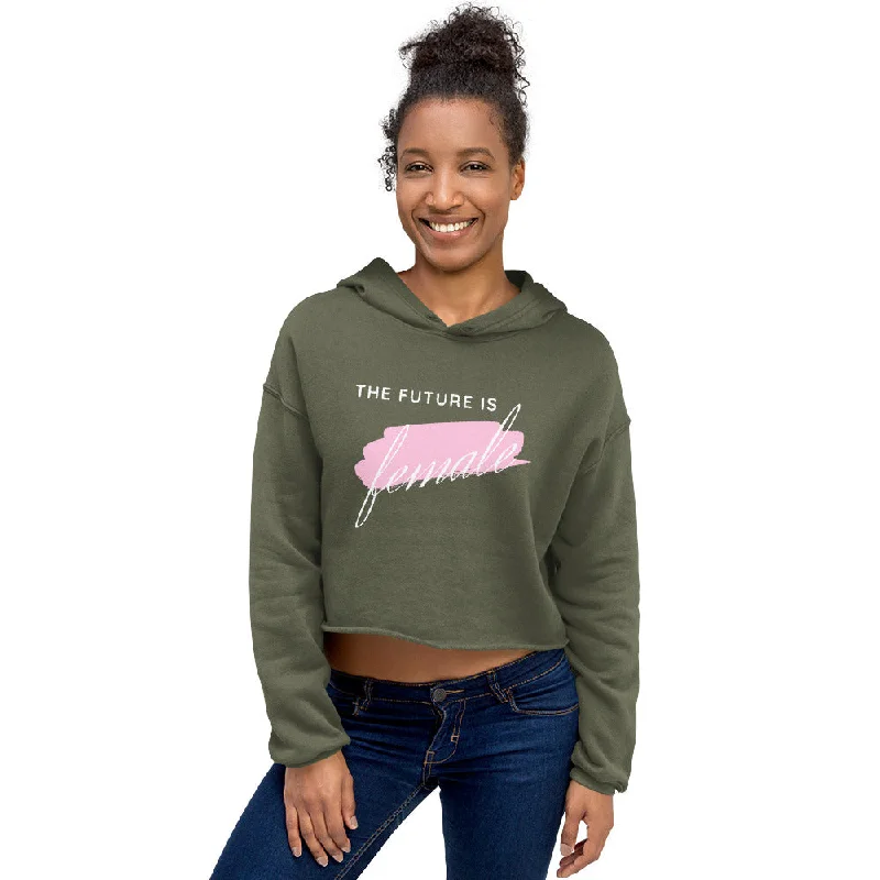 The Future is Female - Women's cropped hoodie Hoodie with Belted Waist Structured Tailored
