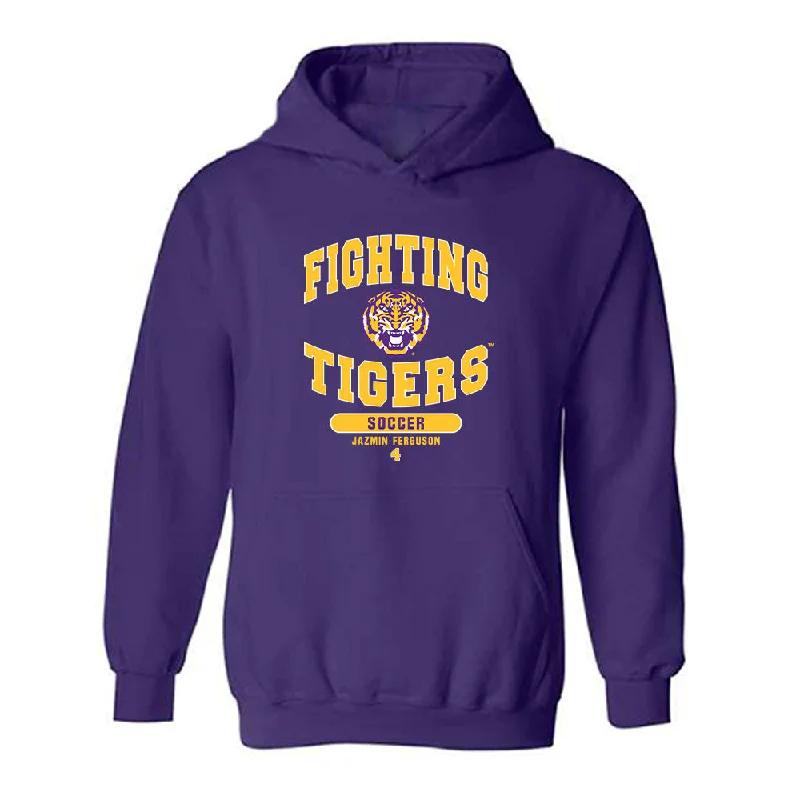 LSU - NCAA Women's Soccer : Jazmin Ferguson - Classic Fashion Shersey Hooded Sweatshirt Hoodie with Lining Warm Insulated