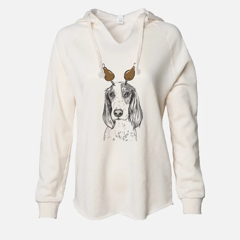 Thanksgiving Aline the Irish Red and White Setter - Cali Wave Hooded Sweatshirt Hoodie with Pastel Soft Subtle