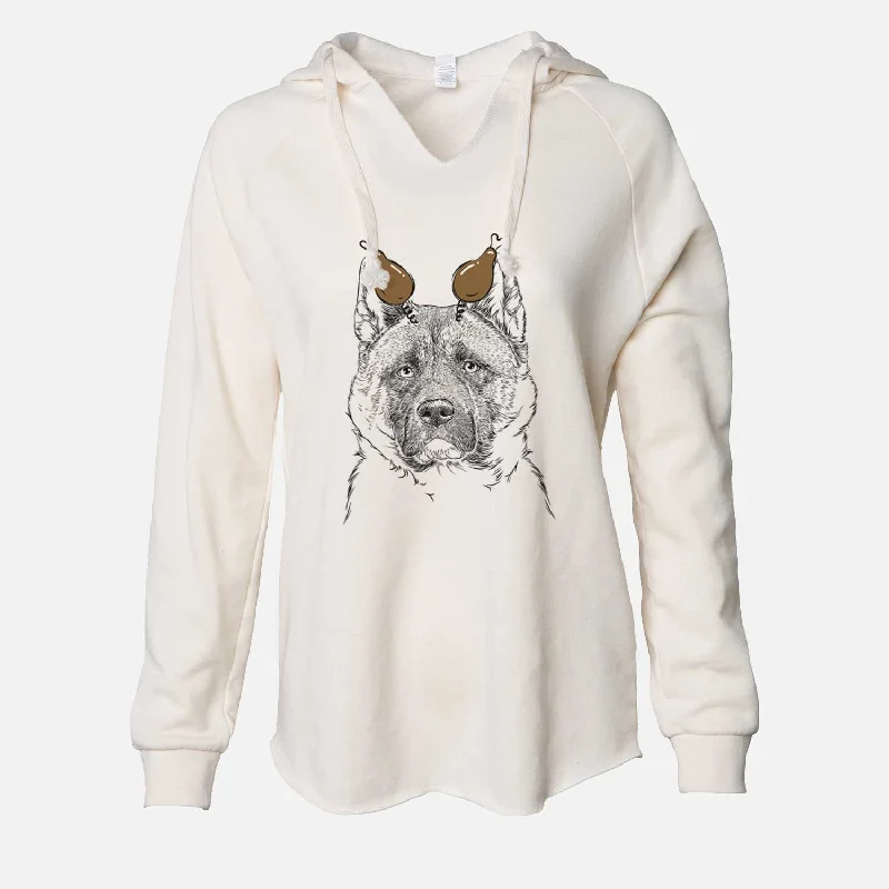Thanksgiving Bo the American Akita - Cali Wave Hooded Sweatshirt Hoodie with Strings Custom Fit Adjustable