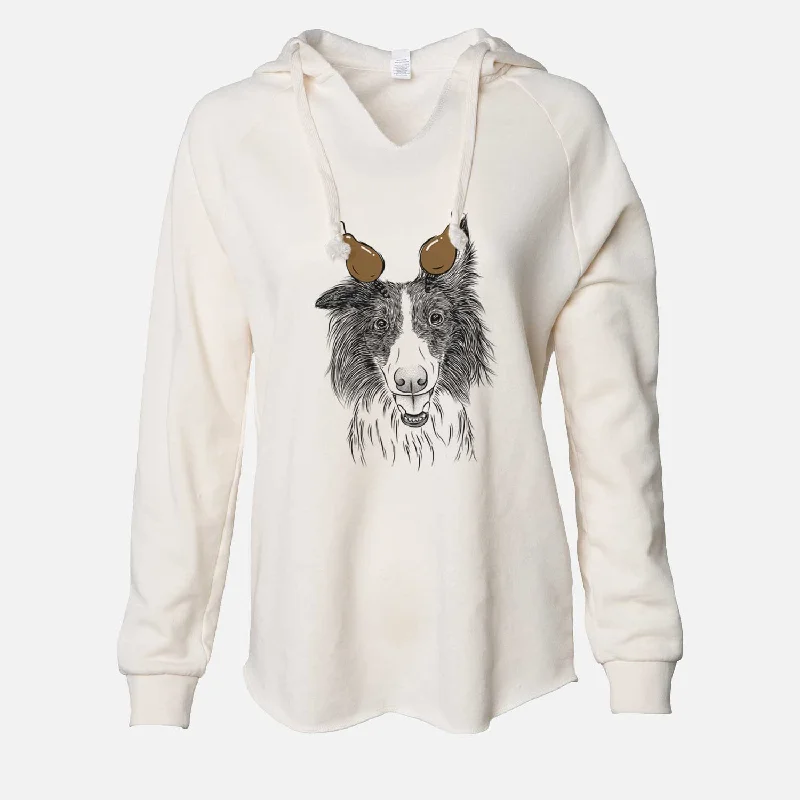 Thanksgiving Archie the Silken Windhound - Cali Wave Hooded Sweatshirt Hoodie with Hem Lace Feminine Delicate