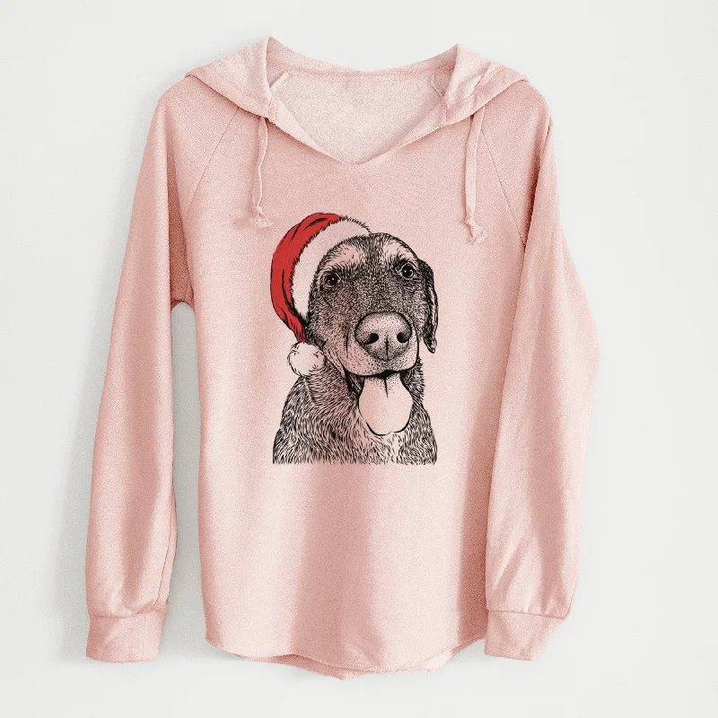 Santa Max the Labrador Retriever - Cali Wave Hooded Sweatshirt Hoodie with Elastic Waist Stretchable Comfortable