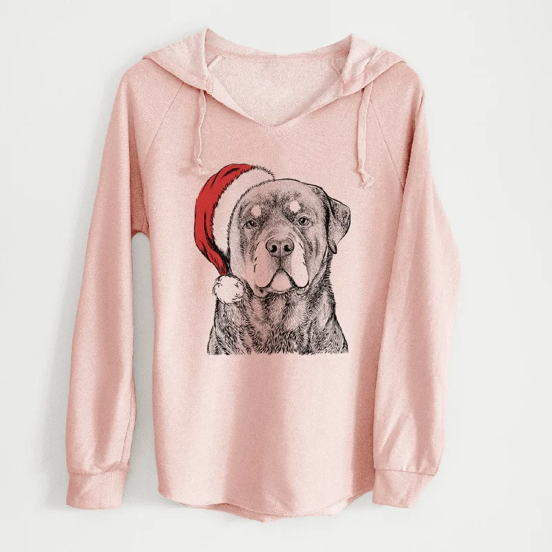Santa Sarge the Rottweiler - Cali Wave Hooded Sweatshirt Hoodie with Thumb Holes Functional Cozy