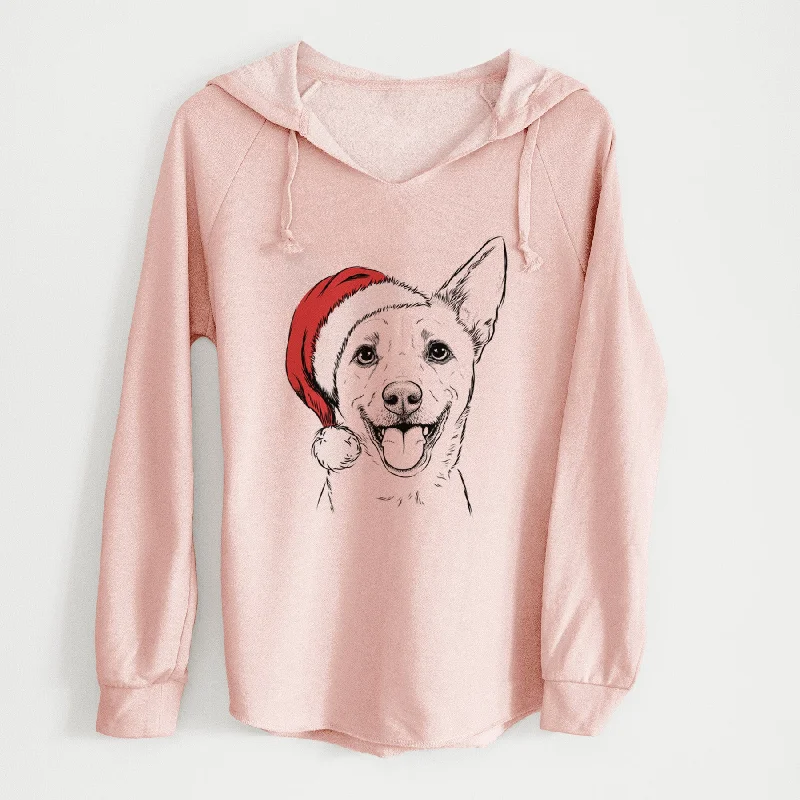 Santa Dinghy the Mixed Breed - Cali Wave Hooded Sweatshirt Hoodie with Front Slit Layering Stylish