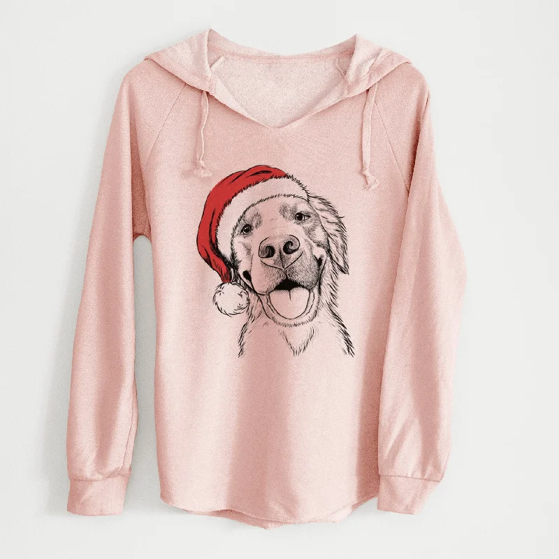 Santa Jordy the Golden Retriever - Cali Wave Hooded Sweatshirt Hoodie with Cuffed Sleeves Snug Secure