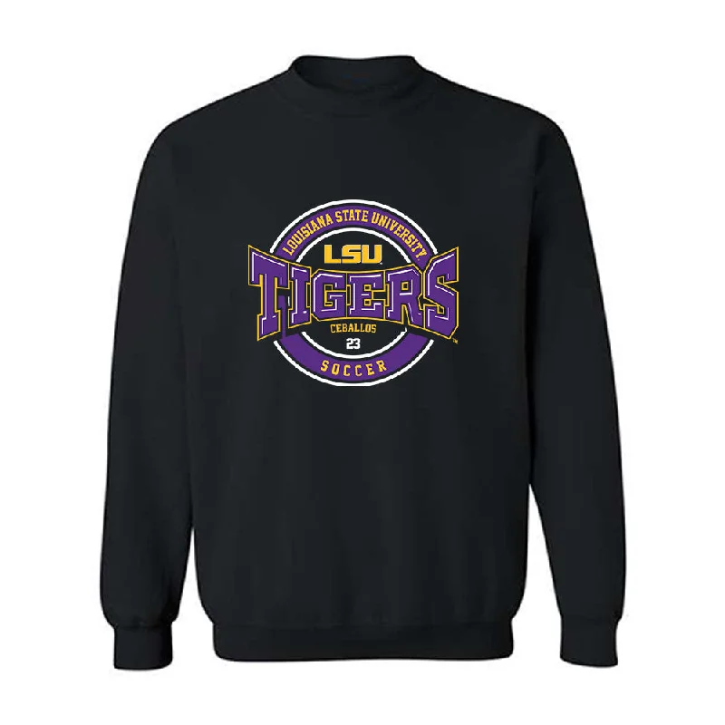 LSU - NCAA Women's Soccer : Gabbi Ceballos - Classic Fashion Shersey Crewneck Sweatshirt Hoodie with Snap Buttons Easy Quick