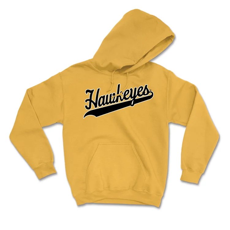 Gold Women's Volleyball Script Hoodie - Gabby Deery Hoodie with Longline Fit Extended Stylish