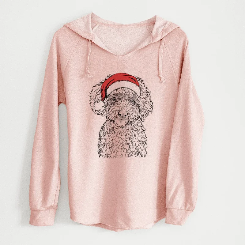 Santa Satsu the Micro Teacup Poodle - Cali Wave Hooded Sweatshirt Hoodie with Patch Decorative Personalized