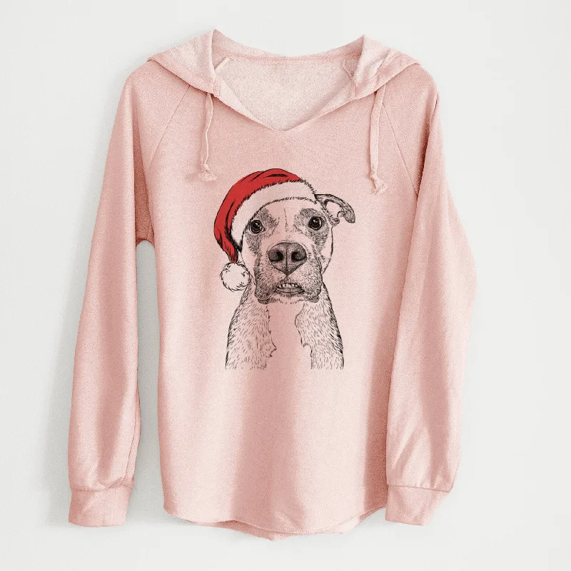Santa Xena the Mixed Breed - Cali Wave Hooded Sweatshirt Hoodie with Typography Text Message