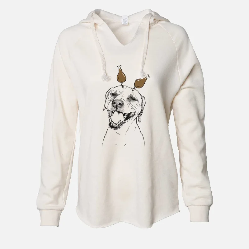 Thanksgiving Beemer the Boxer Pitbull Terrier Mix - Cali Wave Hooded Sweatshirt Hoodie Dress Longline Feminine