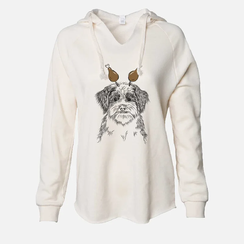 Thanksgiving Asa the Havanese - Cali Wave Hooded Sweatshirt Hoodie with Front Slit Layering Stylish