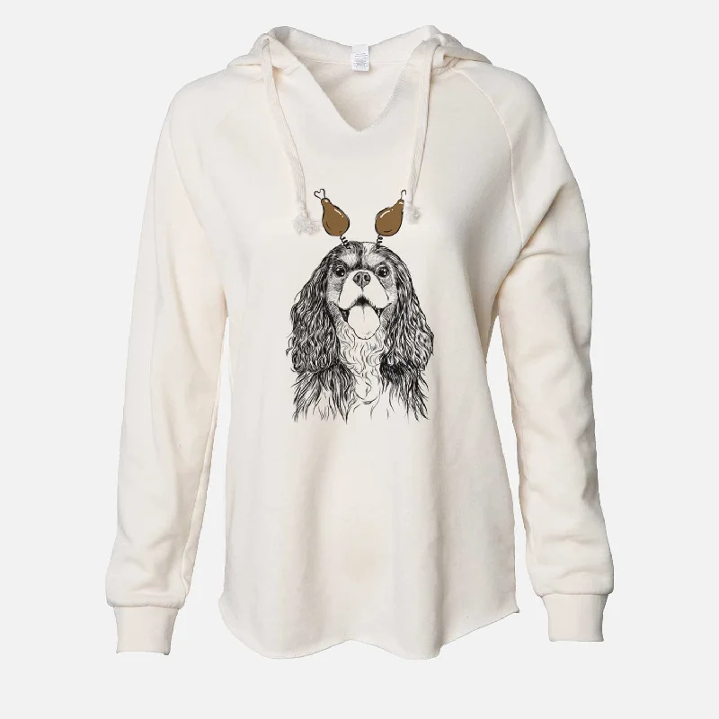 Thanksgiving Brandy the Cavalier King Charles Spaniel - Cali Wave Hooded Sweatshirt Hoodie with Tied Waist Feminine Flattering Thanksgiving Brandy the Cavalier King Charles Spaniel - Cali Wave Hooded Sweatshirt Hoodie with Tied Waist Feminine Flattering