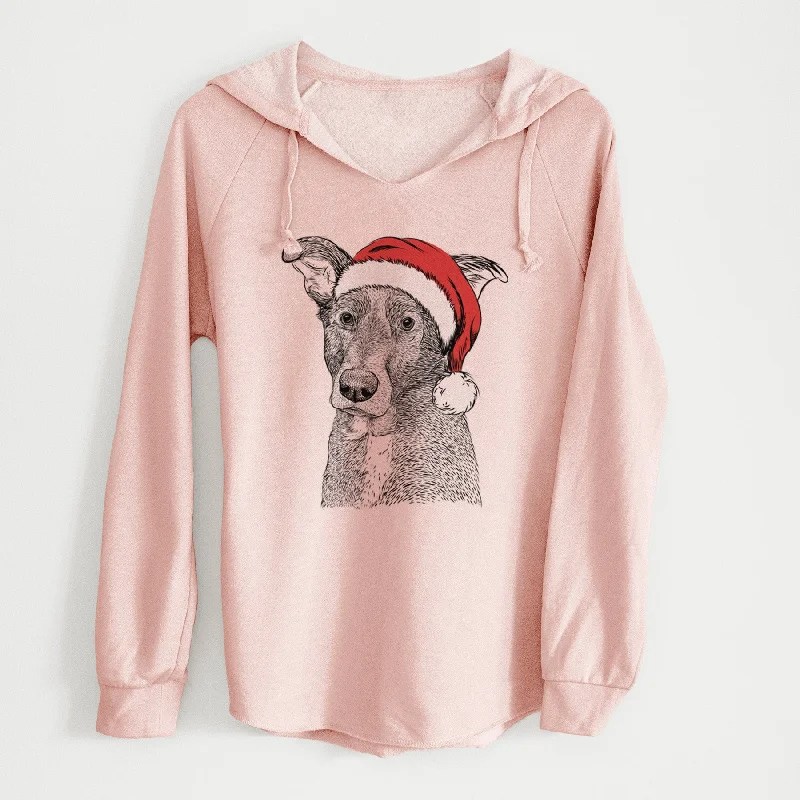 Santa Wilbur the Shepherd Mix - Cali Wave Hooded Sweatshirt Hoodie with Tie-Dye Psychedelic Retro
