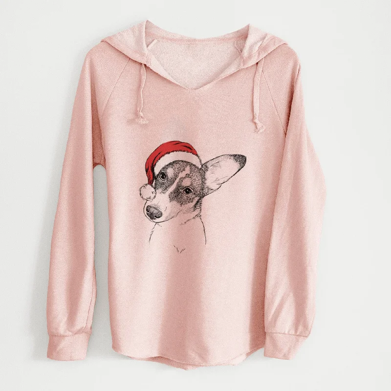 Santa Dexter the Corgi - Cali Wave Hooded Sweatshirt Hoodie with Hem Detail Decorative Unique