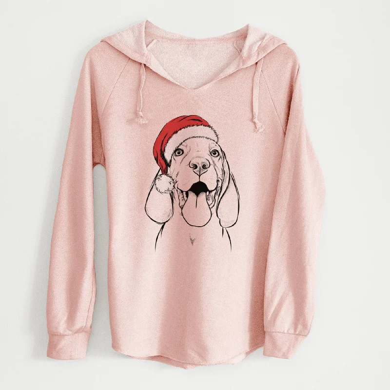 Santa Bodi the Vizsla - Cali Wave Hooded Sweatshirt Hoodie with Bell Sleeves Flared Feminine