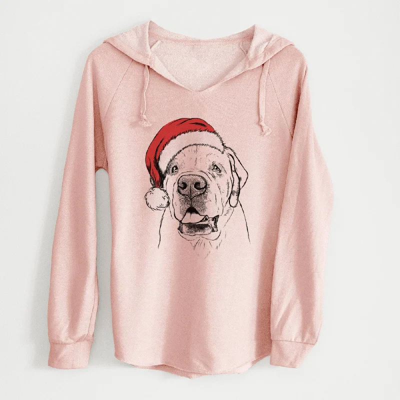 Santa Wendy the Saint Bernard - Cali Wave Hooded Sweatshirt Hoodie with Monochrome Minimalist Simple