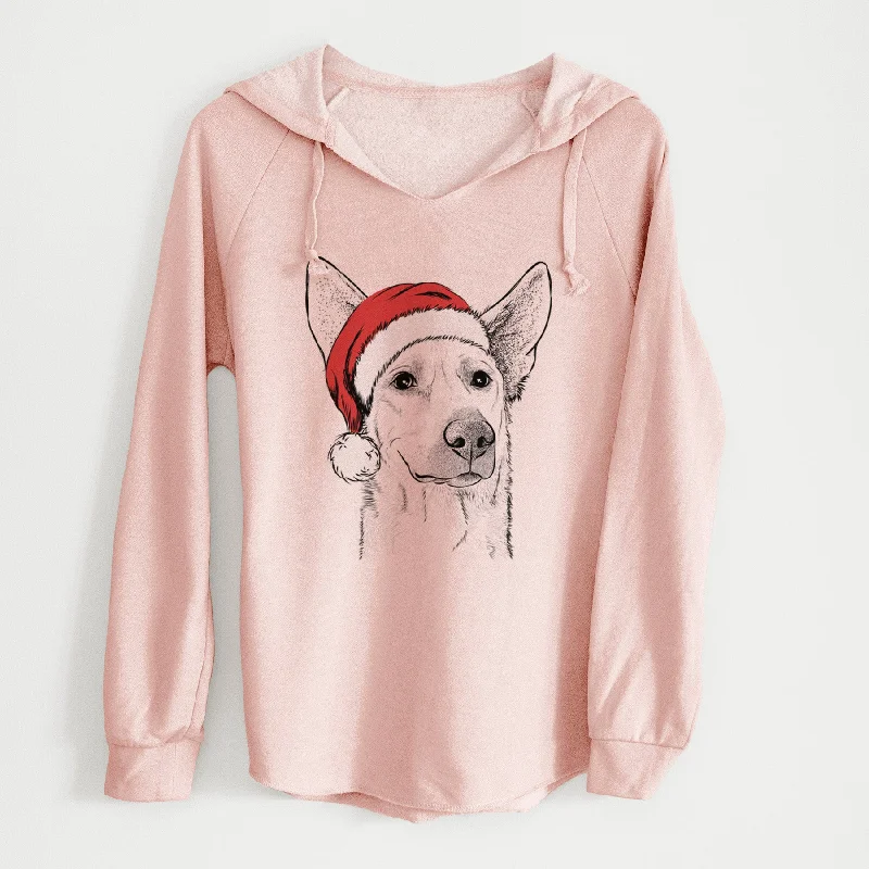 Santa Ember the Shepherd Mix - Cali Wave Hooded Sweatshirt Hoodie with Back Slit Movement Comfort