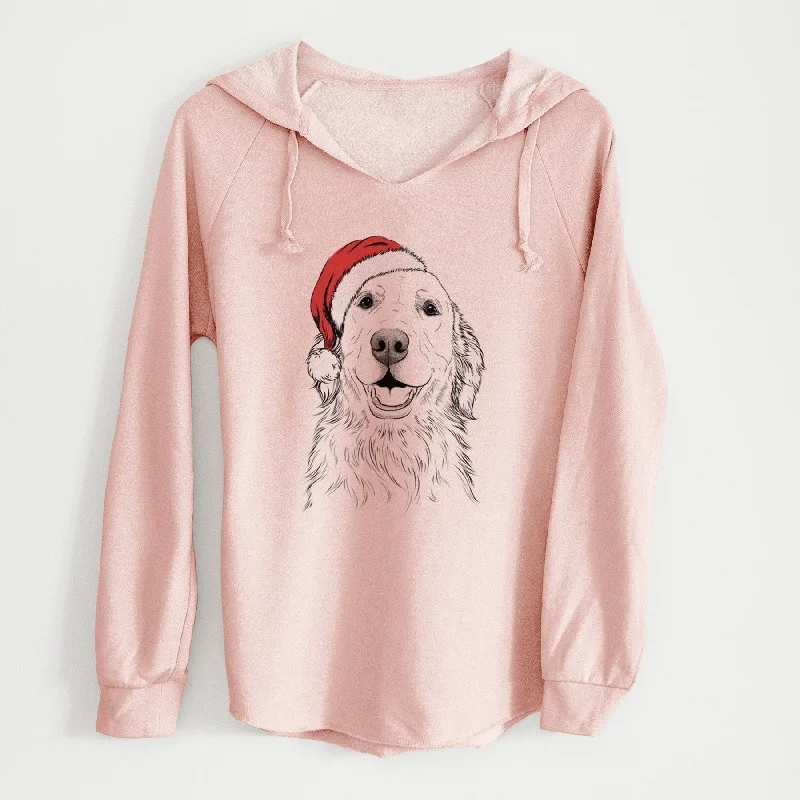 Santa Ridge the Golden Retriever - Cali Wave Hooded Sweatshirt Hoodie with Cuffed Sleeves Snug Secure