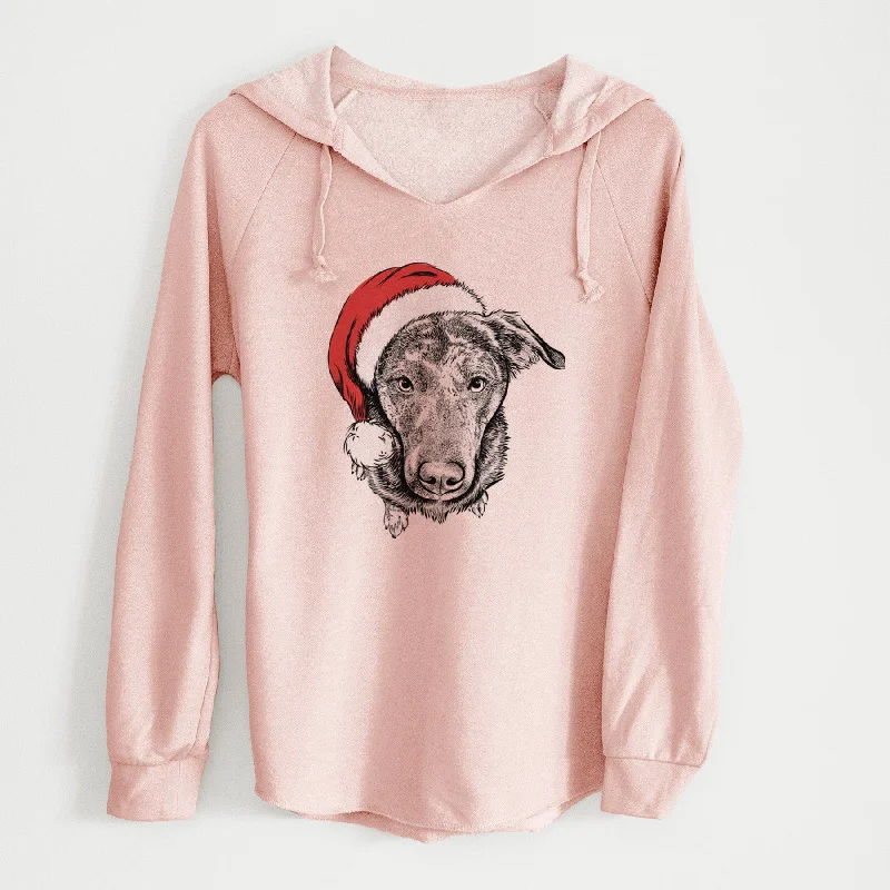 Santa Echo the Pitbull Beagle Mix - Cali Wave Hooded Sweatshirt Hoodie with Rhinestones Sparkly Elegant