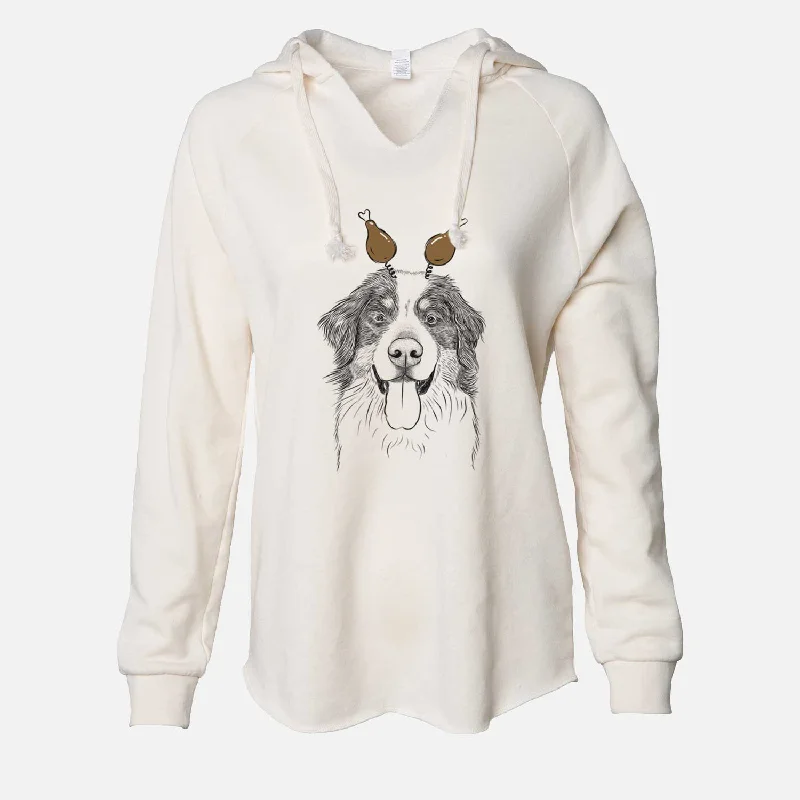 Thanksgiving Blaze the Bernese Mountain Dog - Cali Wave Hooded Sweatshirt Hoodie with Emblem Brand Identity