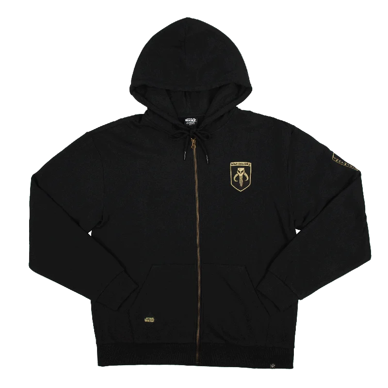 The Mandalore Way Black Hoodie Hoodie with Elastic Waist Stretchable Comfortable