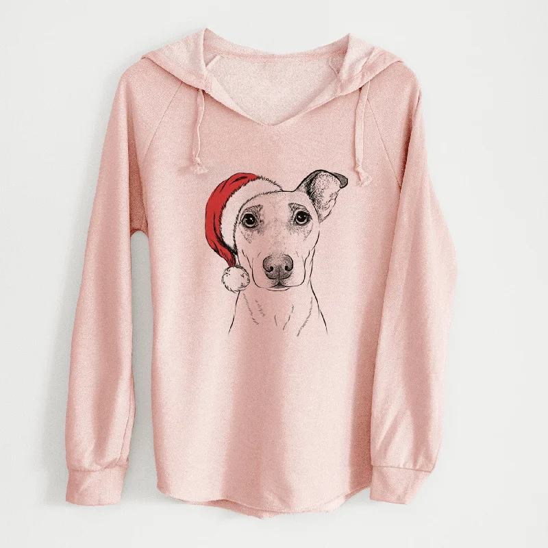 Santa Georgie Rat the Terrier Mix - Cali Wave Hooded Sweatshirt Hoodie with Crew Neck Simple Timeless