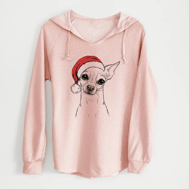 Santa Emee the Chihuahua - Cali Wave Hooded Sweatshirt Hoodie with Turtle Neck Cozy Winter