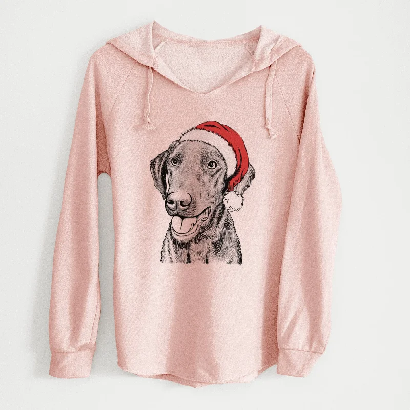 Santa Onyx the Labrador Retriever - Cali Wave Hooded Sweatshirt Hoodie with Metallic Shiny Futuristic