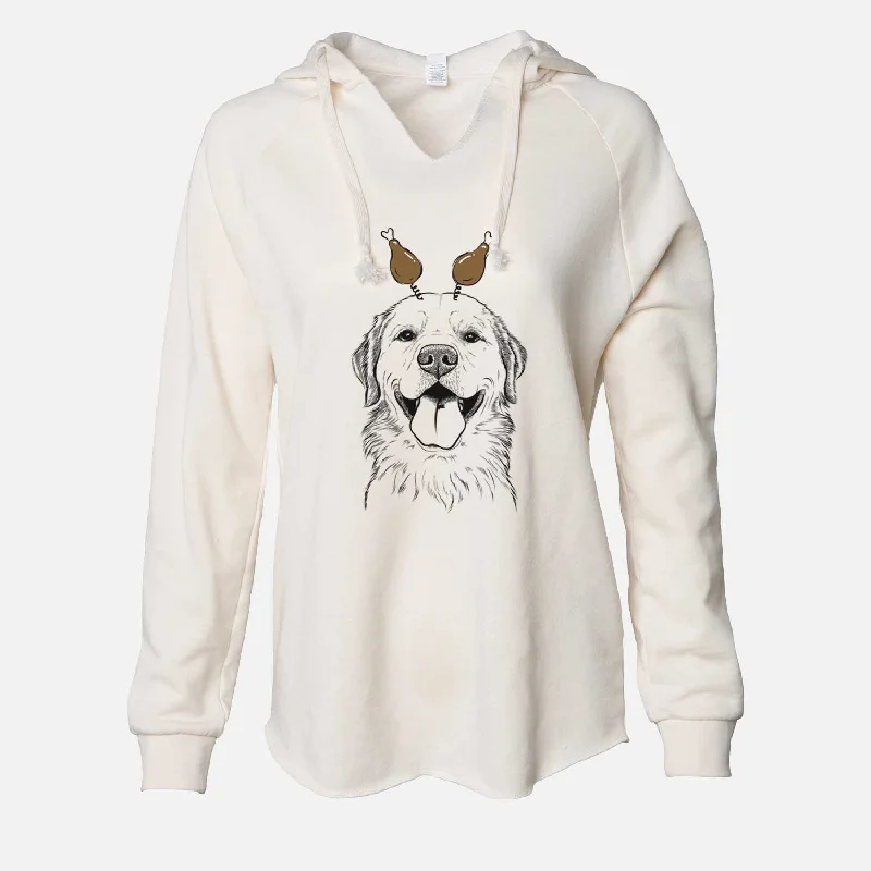 Thanksgiving Bennett the Golden Retriever - Cali Wave Hooded Sweatshirt Hoodie with Half-Zip Sporty Casual