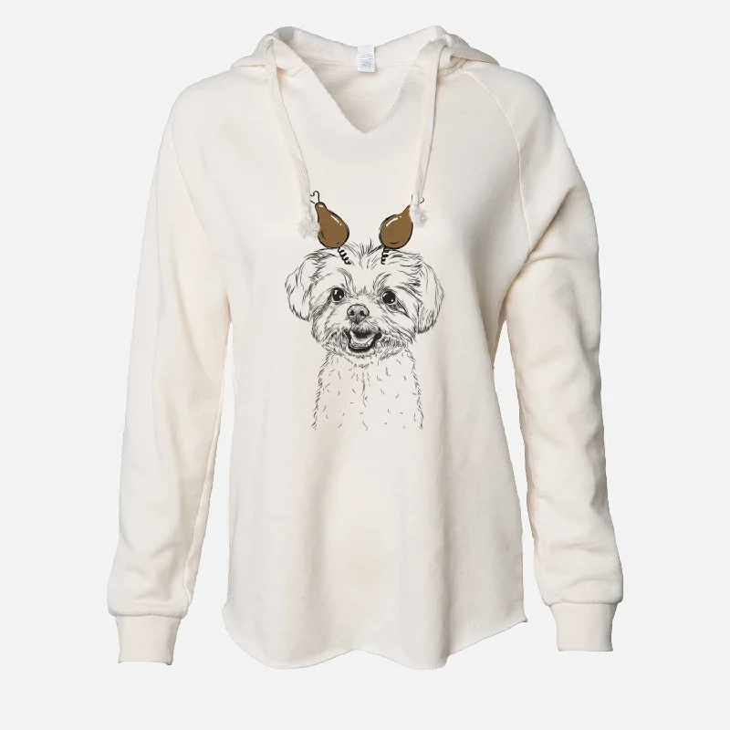 Thanksgiving Aspen the Morkie - Cali Wave Hooded Sweatshirt Hoodie with Side Slits Relaxed Casual