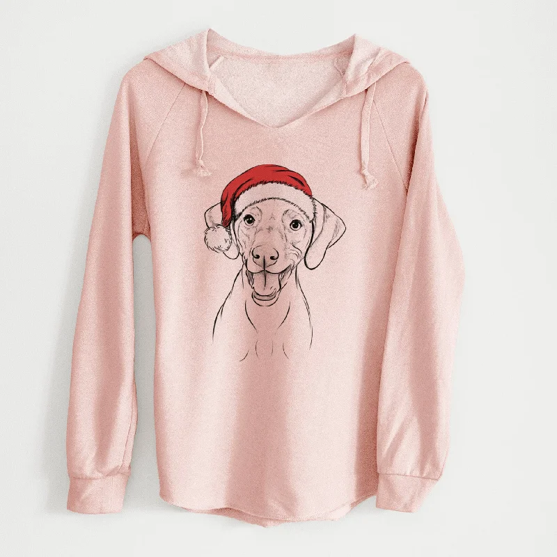 Santa Ruby the Vizsla - Cali Wave Hooded Sweatshirt Hoodie with Strings Custom Fit Adjustable