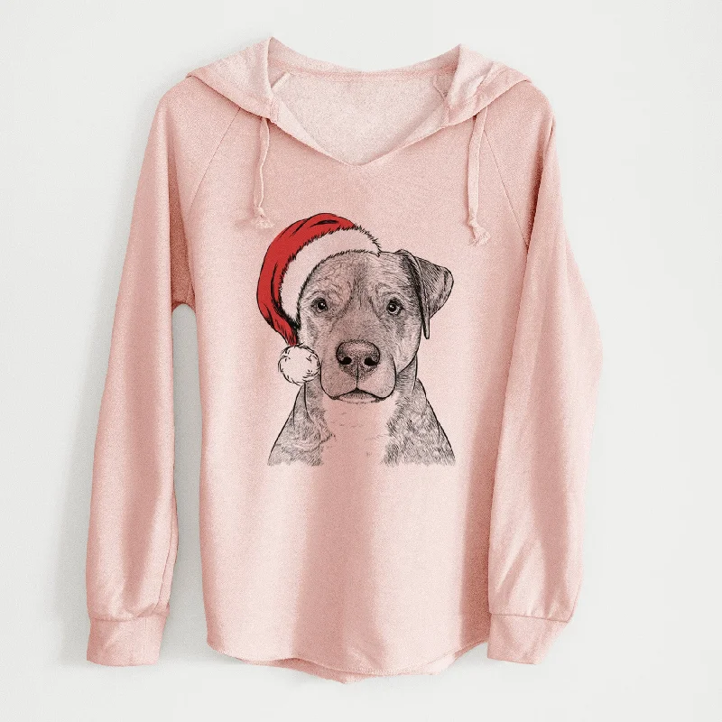 Santa TedE the Mixed Breed - Cali Wave Hooded Sweatshirt Hoodie with Velcro Closure Adjustable Secure