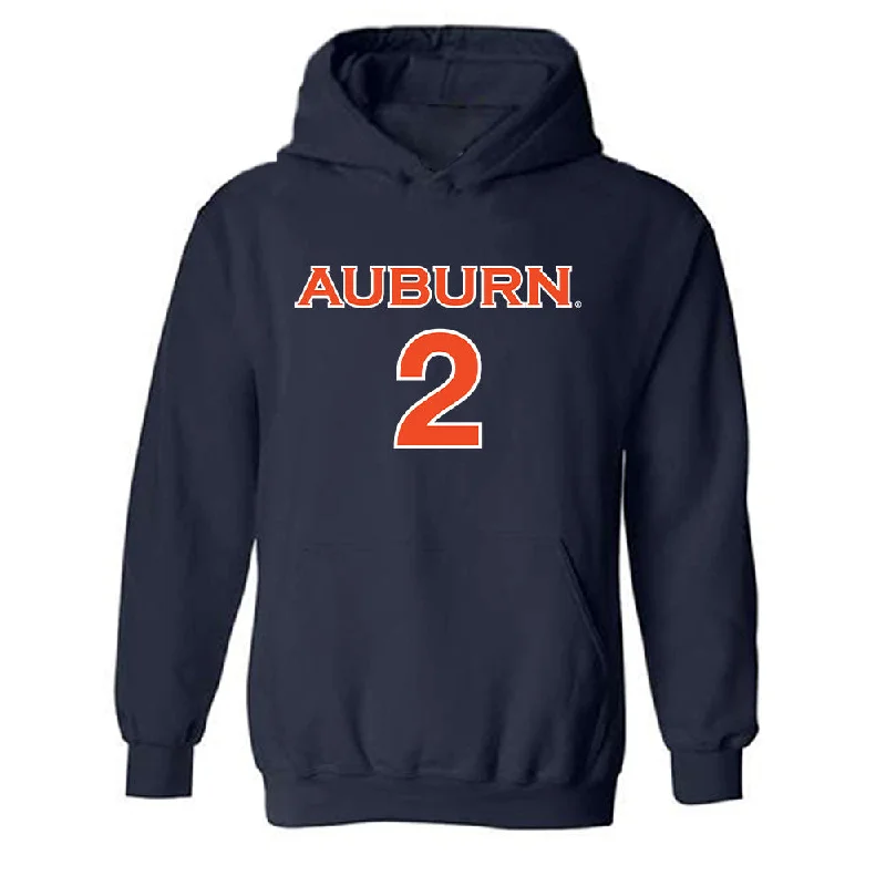 Auburn - NCAA Women's Soccer : Madeline Stoddard - Replica Shersey Hooded Sweatshirt Hoodie with Frayed Bohemian Relaxed