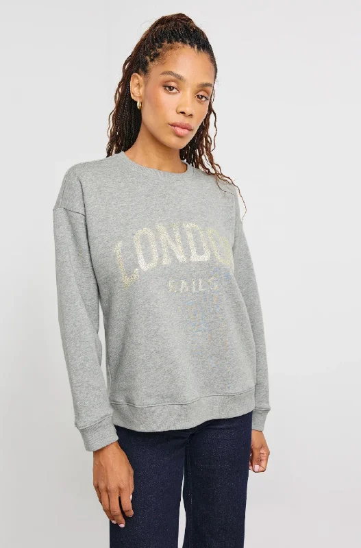 London Sweatshirt Hoodie with Hem Lace Feminine Delicate