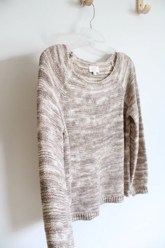 LOFT Tan Knit Sweater | M Tailored Straight A-Line