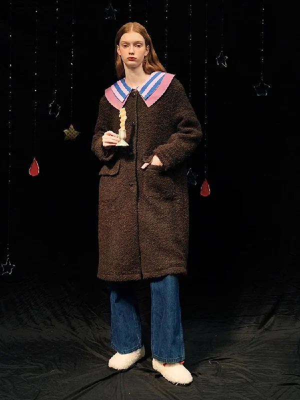 Furry Teddy Wool Long Coat【s0000005958】 Toggle Coat Shawl Collar Coat Notch Collar Coat
