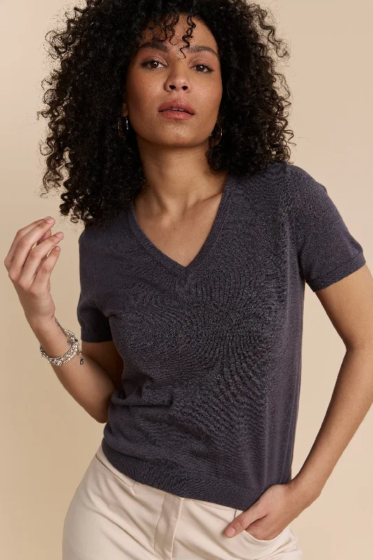 Short sleeve sweater Mesh Fabric Canvas Fabric Denim Fabric