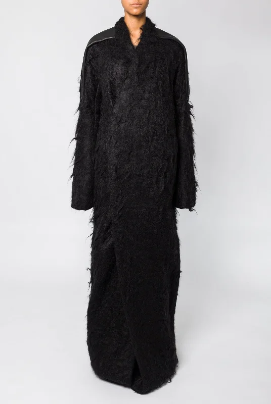 Rick Owens Officer Coat in Black Fitted Loose Oversized
