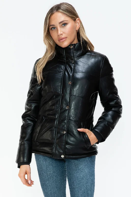 Hazel Blues® |  YMI Pocketed Zip Up Turtleneck Puffer Jacket Jacket Blazer Coat