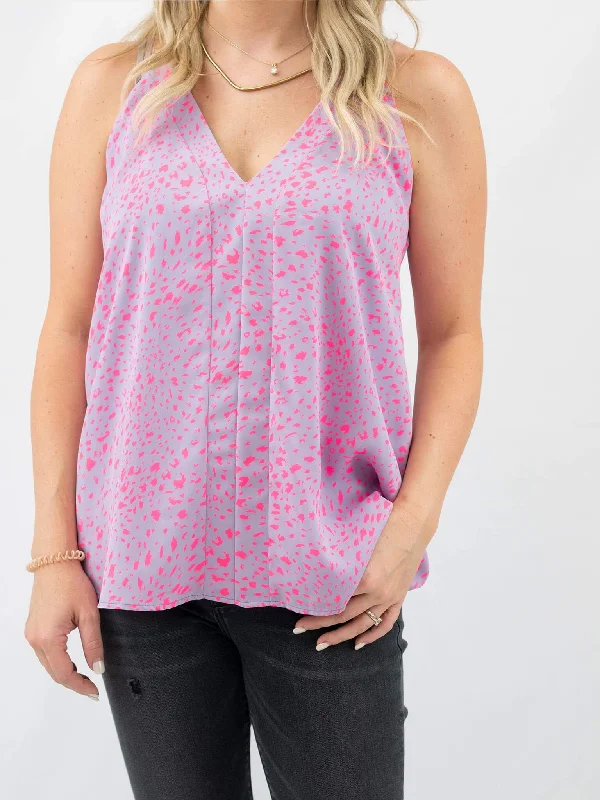 Lavender and Hot Pink Animal Print Tank neon tank top