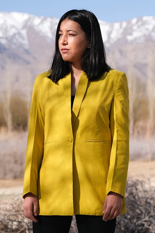 Okhai 'Dry Laburnum' Pure Cotton Blazer Women's Boutique Jacket