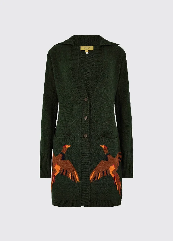 Cardigan en maille Dromore - Olive Print Jacquard Patchwork
