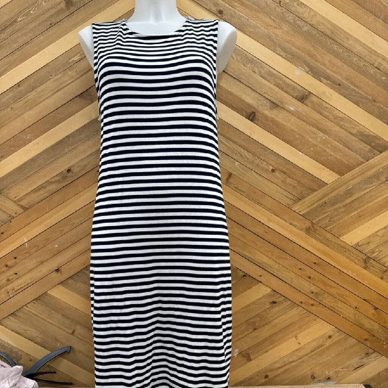 Saint Tropez- tank top dress- MSRP $70: black white stripe-women-XL cozy tank top